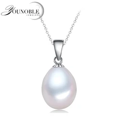Real Pearl Pendant On The Neck Woman,925 Silver Cultured Natural Fresh Water Pearl Pendant Pendant Jewelry Wife Mother White