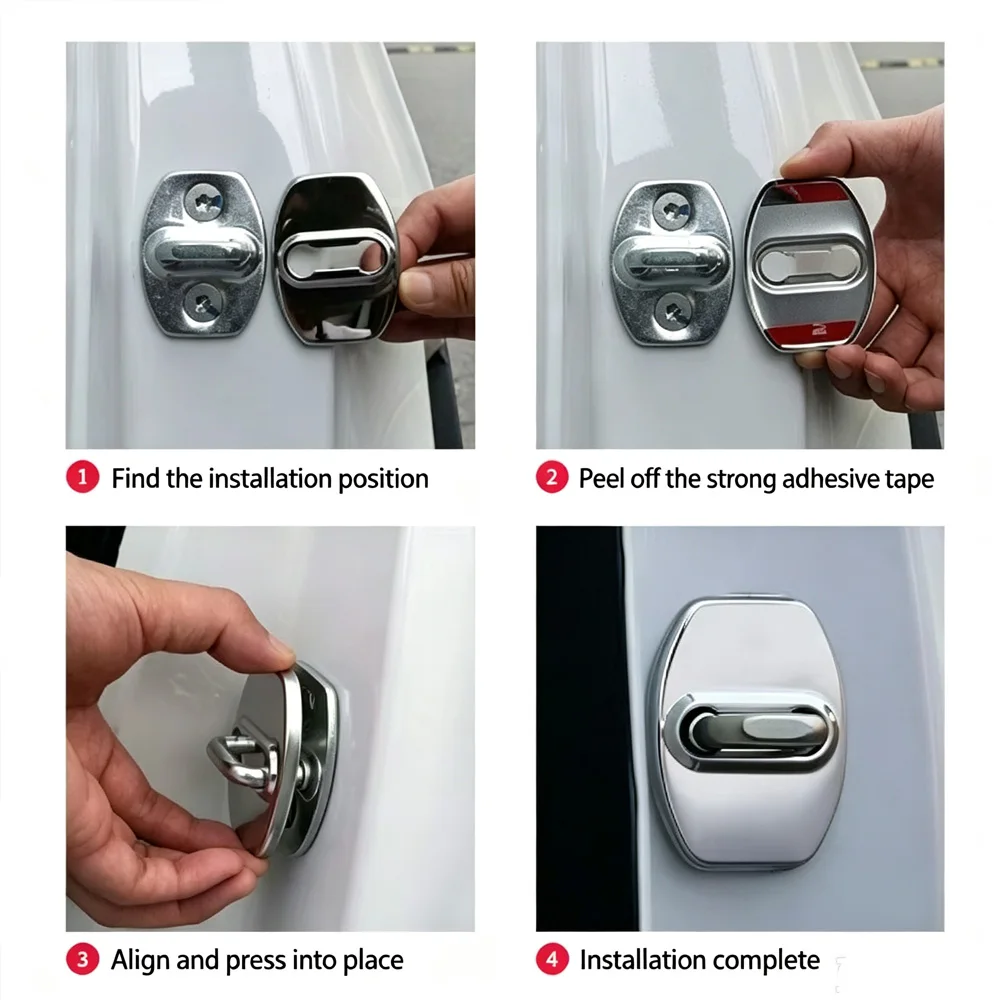 Car Door Lock Car sticker cover Protect Buckle Cover For Kia Soul Sorento Prime Carens Rondo Sportage(QL) optima 2016-2019