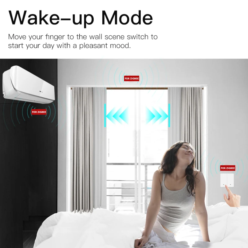 Tuya ZigBee 1-3 Gang Wireless Smart Switch Wall Push Button Automation Scene Switch Battery Powered Smart Life Remote Control