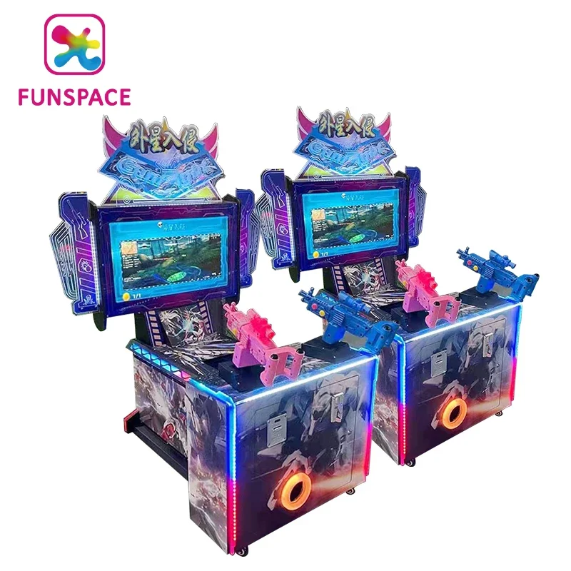 FUNSPACE Coin Operated Alien Double Shooting Machine Arcade Games For Game Center