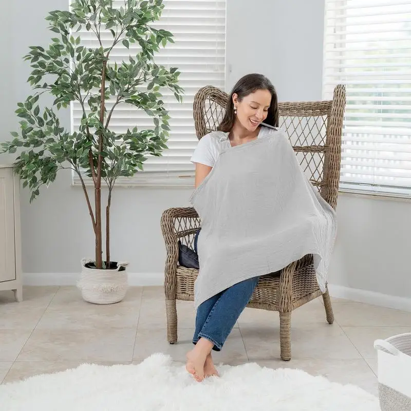 أغطية الرضاعة الطبيعية للنساء، غطاء ناعم للرضاعة مع طوق مستلزمات الرضاعة الطبيعية، ملحقات مقعد السيارة الآمن للأطفال #2