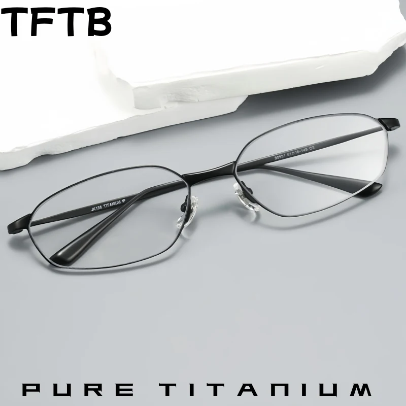 

TFTB New High Quality Pure Titanium Big Size Women's Cat Eye Glasses Frame Fashion Trend Cool Punk Style Eyeglasses Men 30931Y
