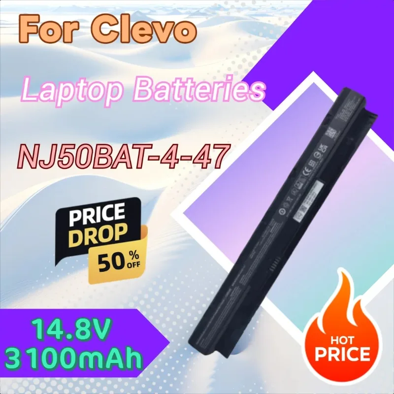 

100% New High Quality 14.8V 3100mAh Laptop Battery NJ50BAT-4-47 for Clevo NJ50 NJ70 NJ71PU NJ71MU NJ75AU NJ50MU NJ51MU NJ70MU