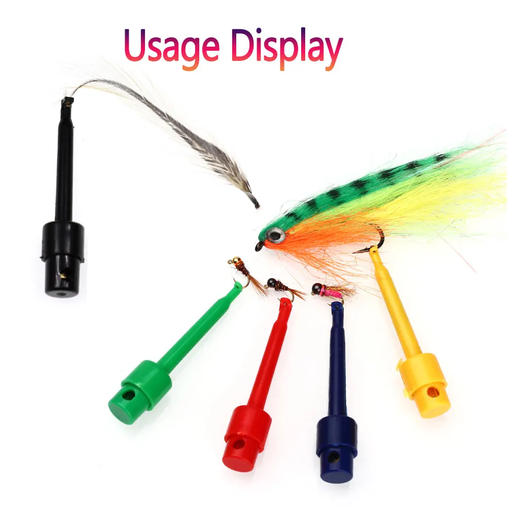 Bimoo 6PCS Long Tip Hackle Pliers Flies Hook Holder Clips Fly Tying Tool Fly Fishing Accessories Nymph Dry Wet Fly Holder Clips