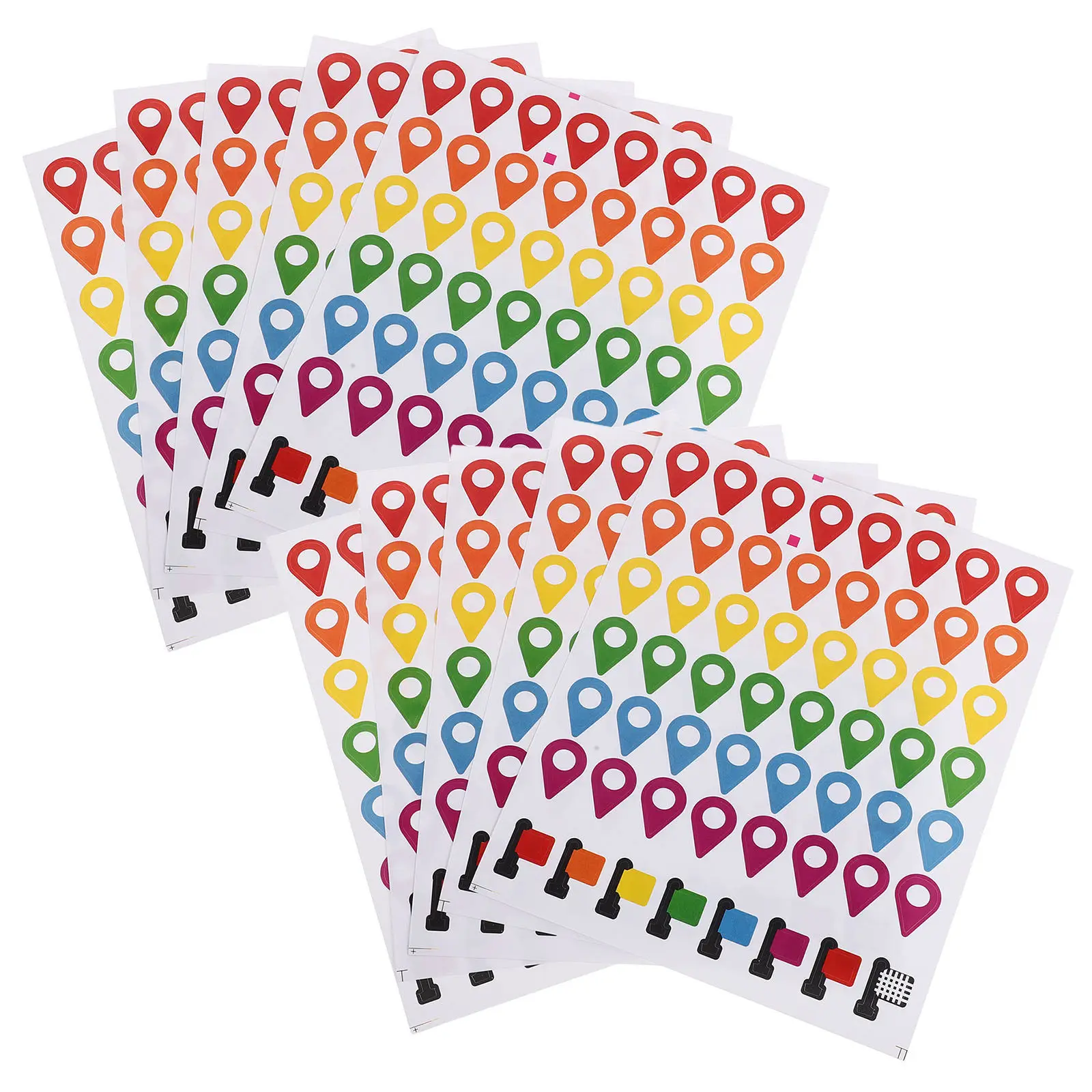 10Sheets Map Location Stickers Self Adhesive Peel Stick Removable Map Marker Labels Classroom Geography Travel Destination Road
