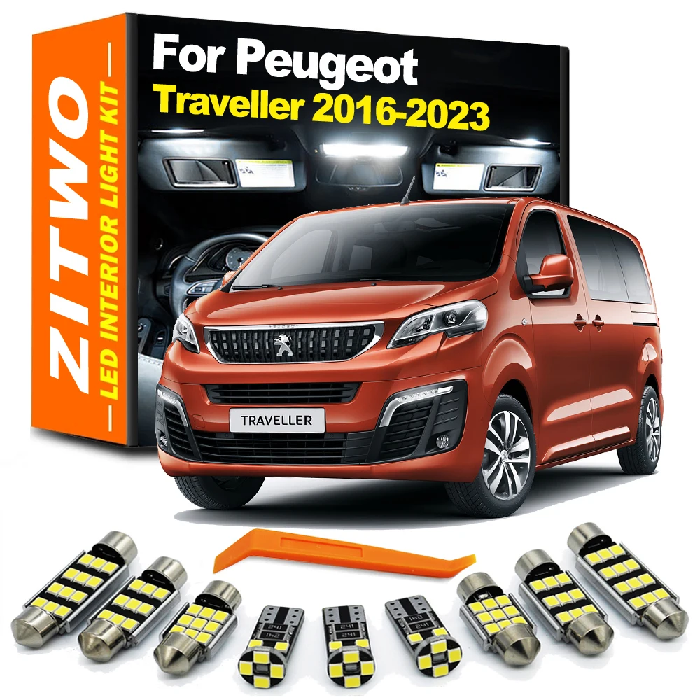 17-teiliges LED-Glühbirnen-Set für Innenraumbeleuchtung, Kartenleselicht, für Peugeot Traveller E-Traveller 2016 2017 2018 2019 2020 2021 2022 2023