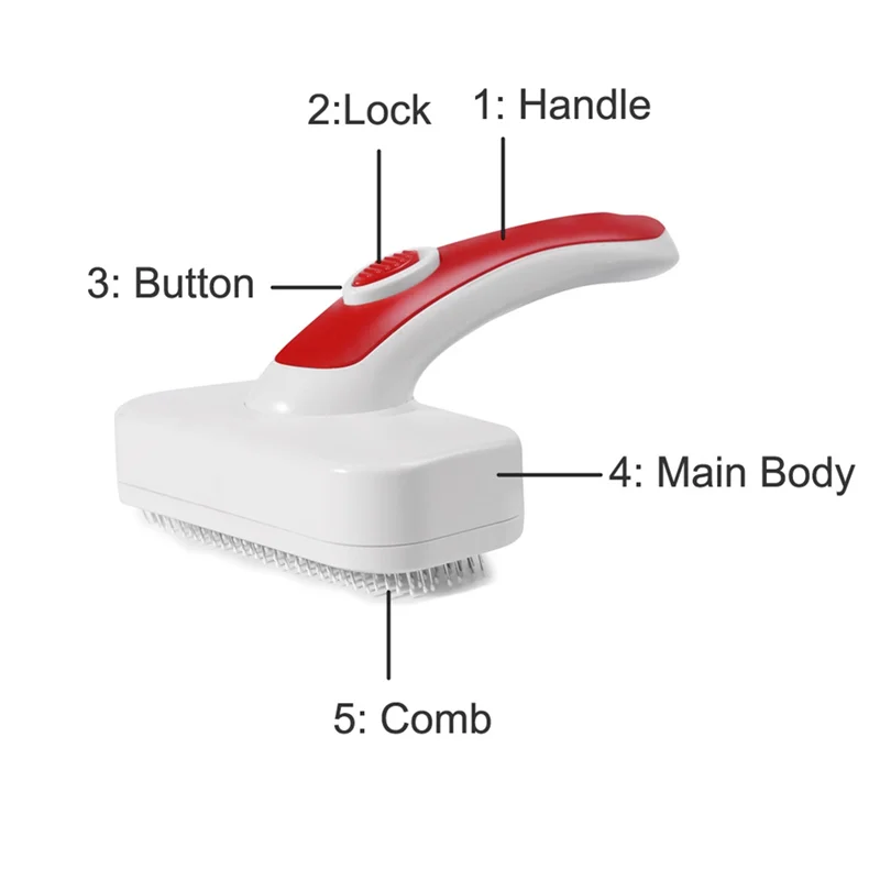 Pet Self Cleaning Slicker Brush For Shedding & Grooming Long Short Haired Dogs, Cats Retractable Brush
