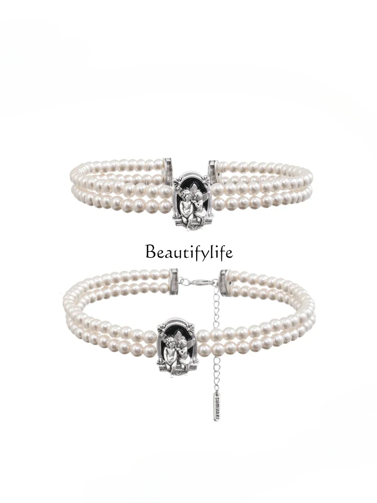 

American retro pearl chain old high-end texture niche light luxury