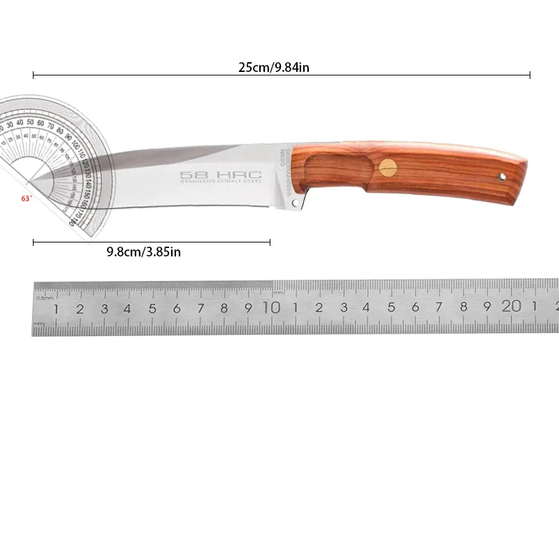 1pc Wilderness Survival Knife, High Hardness Military Tactical Knife, Self-Defense, Outdoor Multi-purpose Cutting Knife