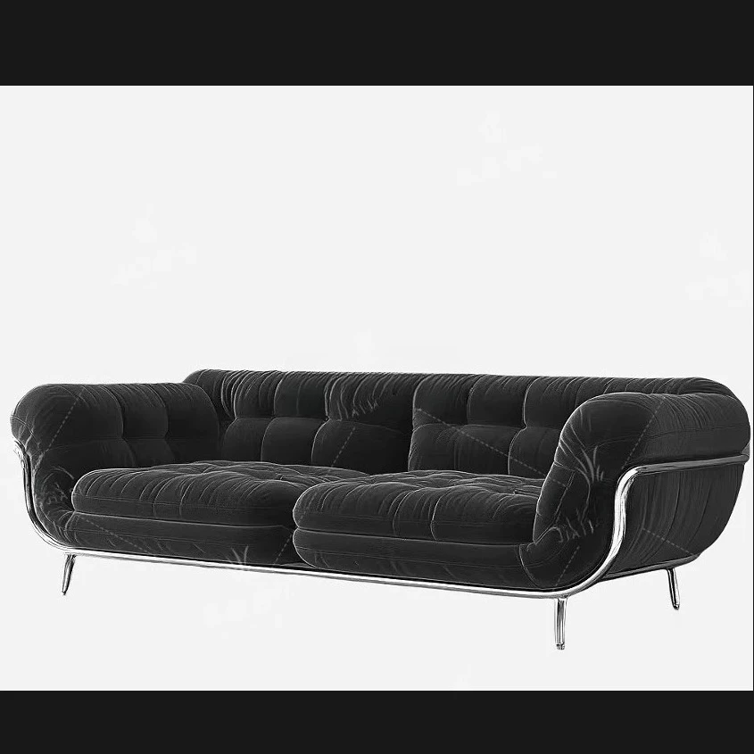 

Simple American fabric sofa stainless steel living room custom lazy bedroom furniture