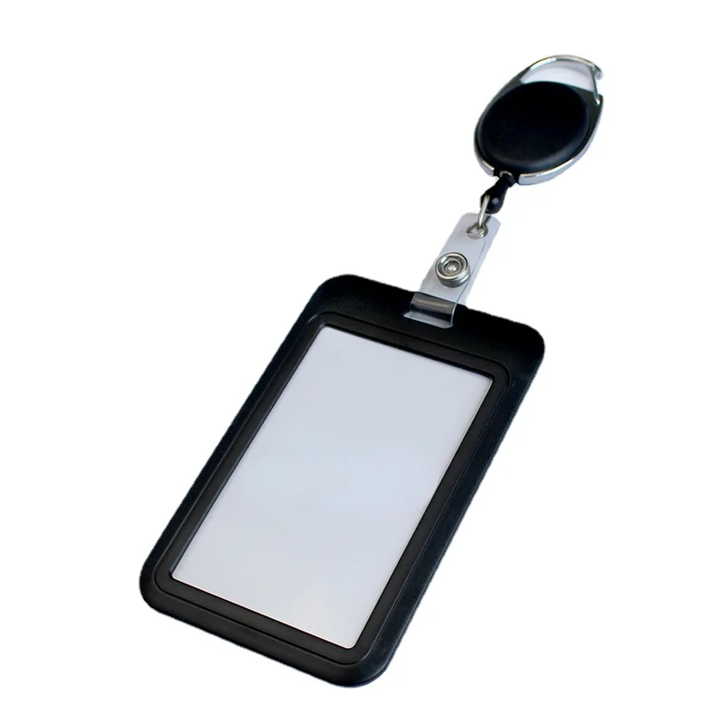 Portatarjetas negro, azul y blanco, carrete de insignia para enfermera, funda de licencia de trabajo, etiqueta de identificación de nombre, funda de tarjeta de trabajo