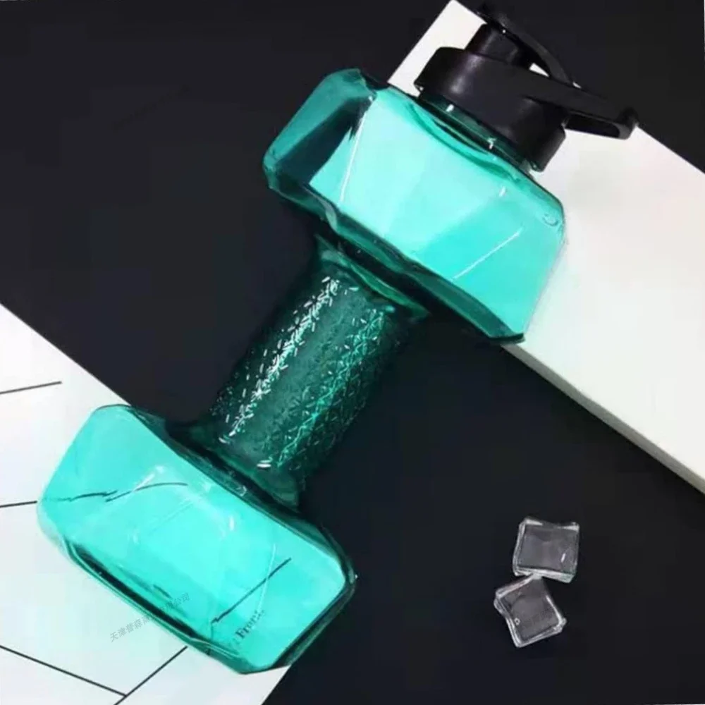 2200/2600 ml große Sportflaschenkapazität für Fitnessstudio, Laufen, Fitness, Bodybuilding, Übung, Outdoor, Camping, Radfahren, Kunststoff-Hantel