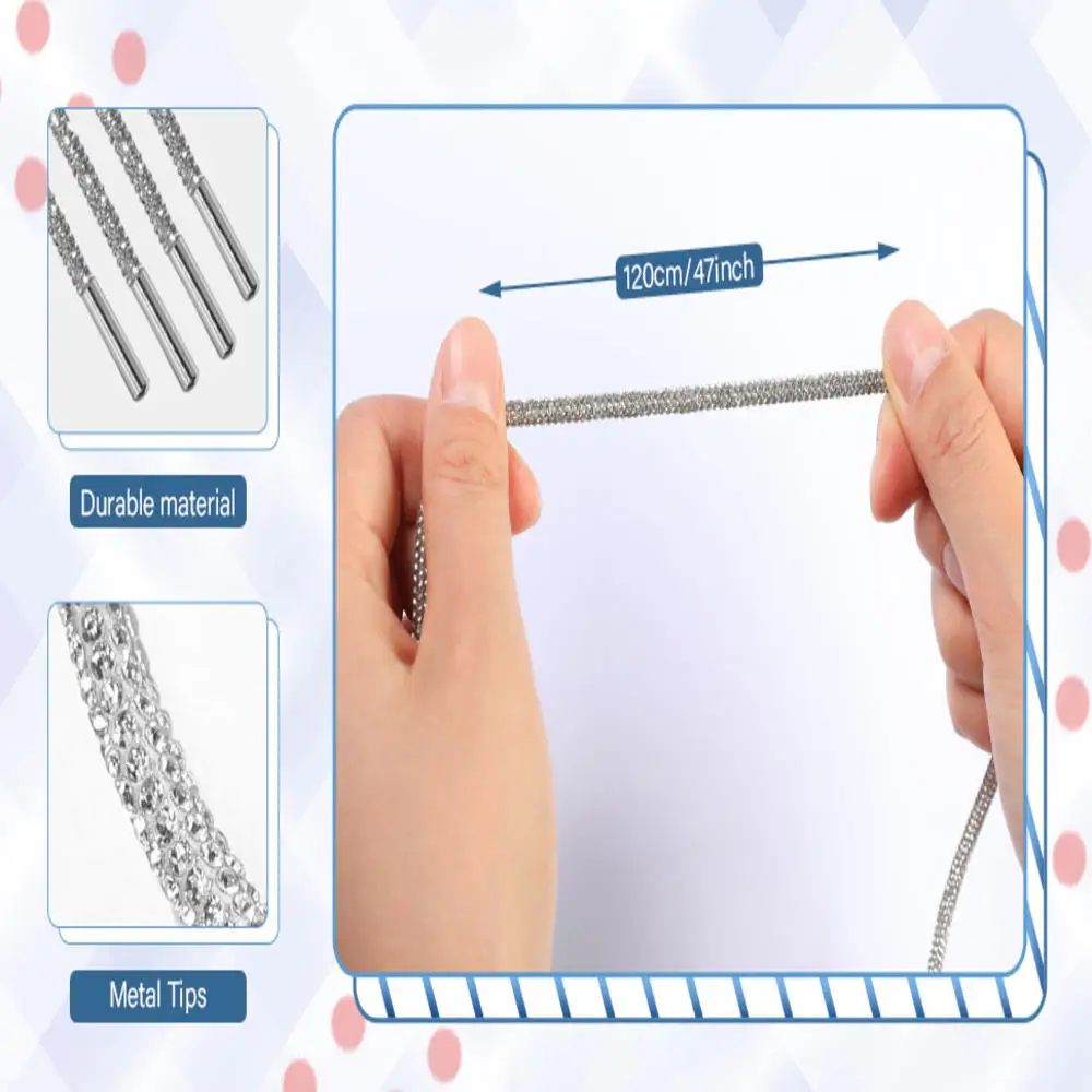 120 Cm Rhinestone Shoelaces Trim Luxury Diamond Shoe Lace Drawstring Sneaker Bright String Glitter Round Crystal Rope Decoration