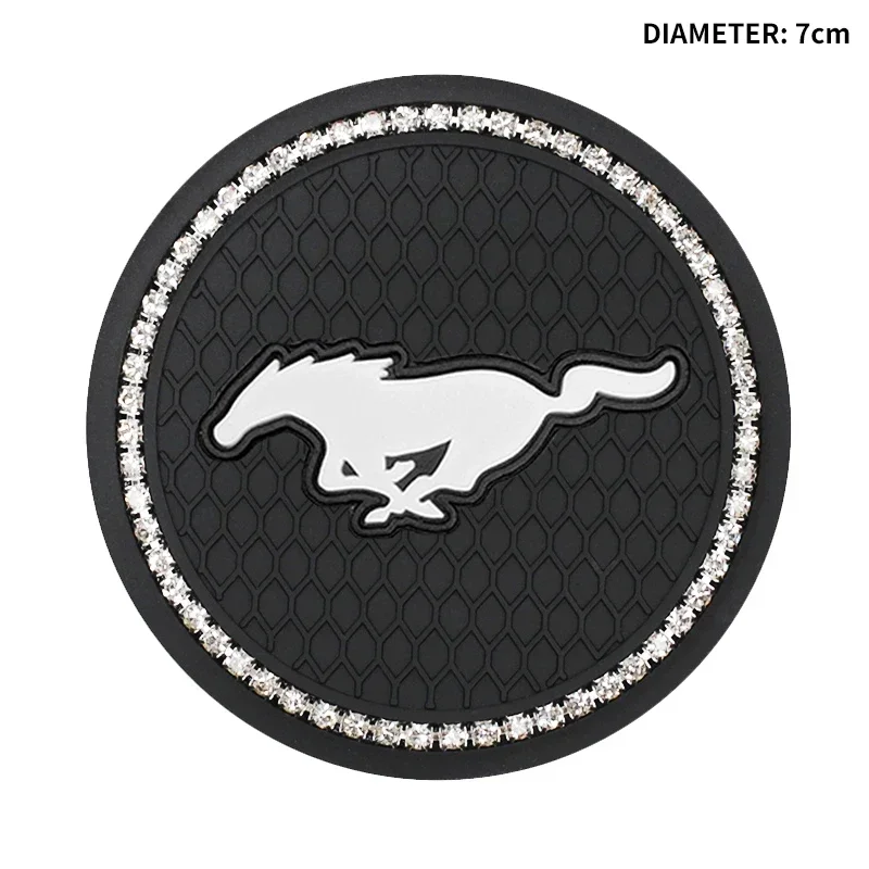 Non-slip Car Water Pad Diamond Rhinestone PVC Mat Bottle Cup Holder Coaster for Ford Fusion Mondeo Mustang F-150 Explorer Edge