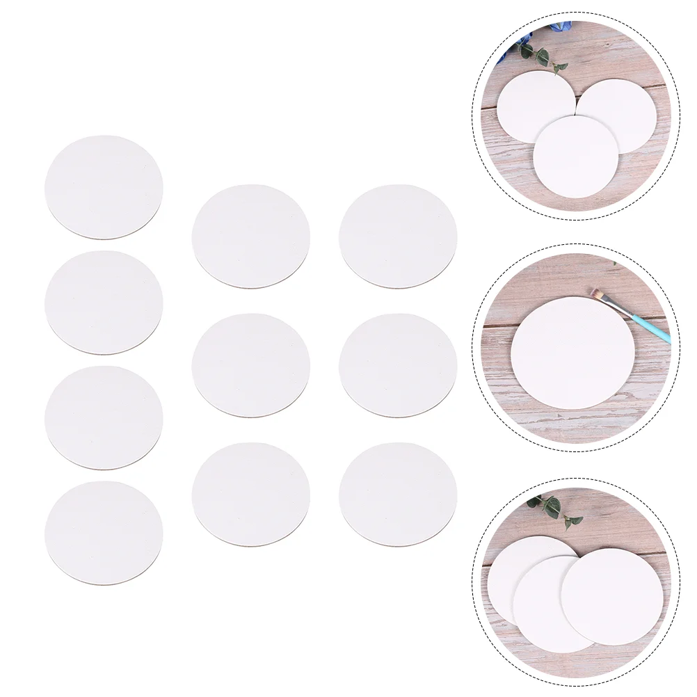 

10 Pcs Canvas Acrylic Painting Round Drawing Board Oil Artist Boards White