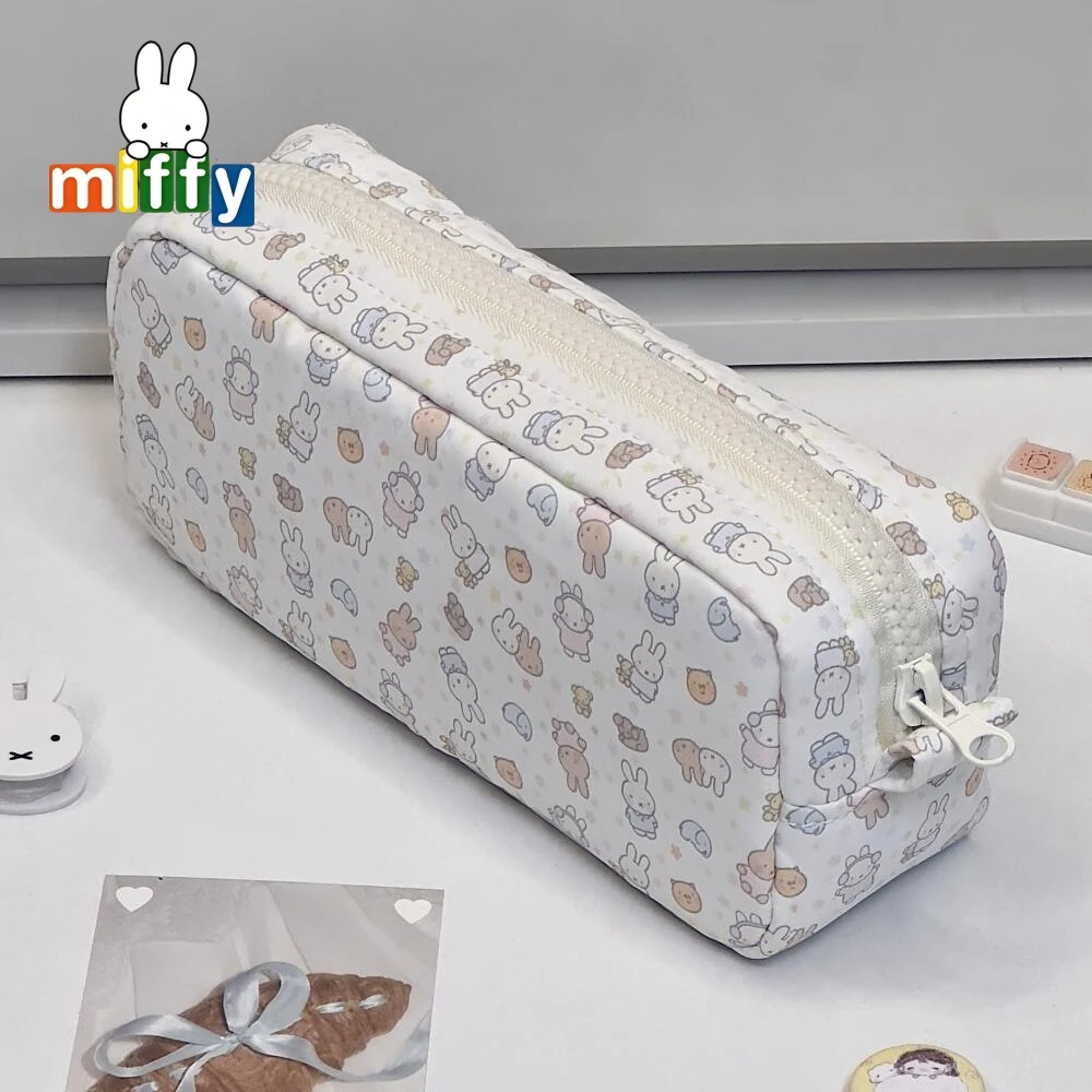 

Милый пенал Miffy, милая и нишевая коробка для канцелярских принадлежностей, высокий уровень внешнего вида, студенческая сумка для хранения карандашей, модная мультяшная каваи