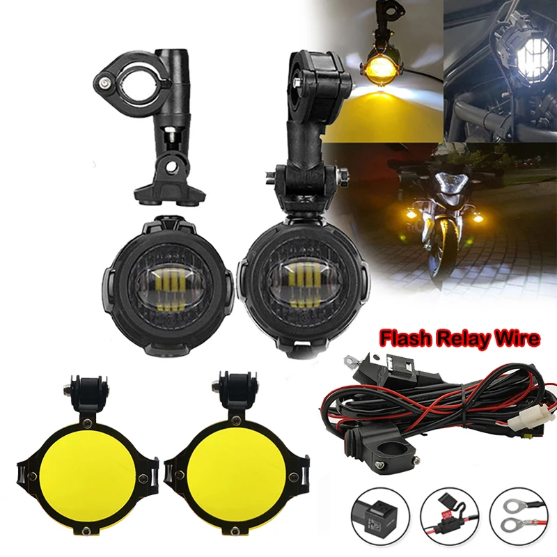 

Auxiliary Lights LED Spot Driving Fog Lights for R1200GS F800GS K1600 Universal Motorcycle 40W 6000K Fog Lamps