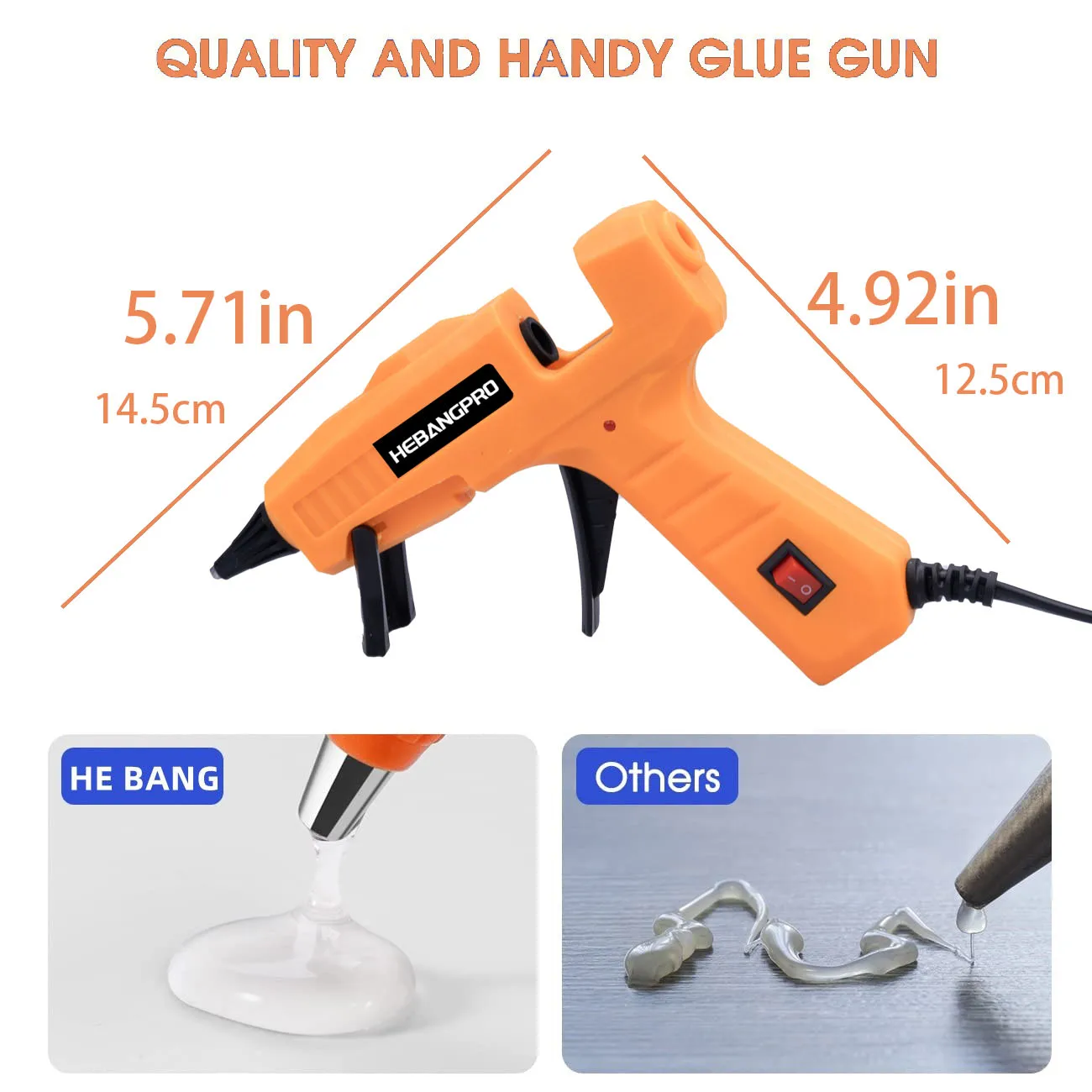 30W Yellow Hot Melt Glue Gun Kit with 30pcs Glue Gun Stick, Glue Gun Set For Crafts