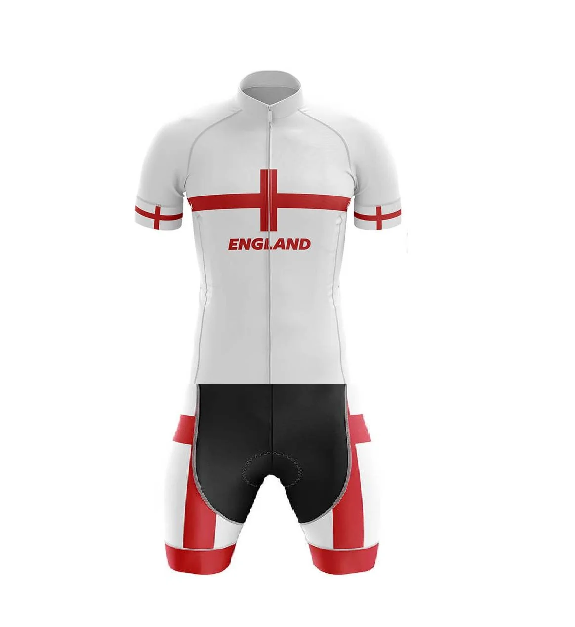 LASER CUT MEN'S CYCLING WEAR CYCLING JERSEY BODY SUIT SKINSUIT WITH POWER BAND ENGLAND NATIONAL TEAM SIZE: XS-4XL