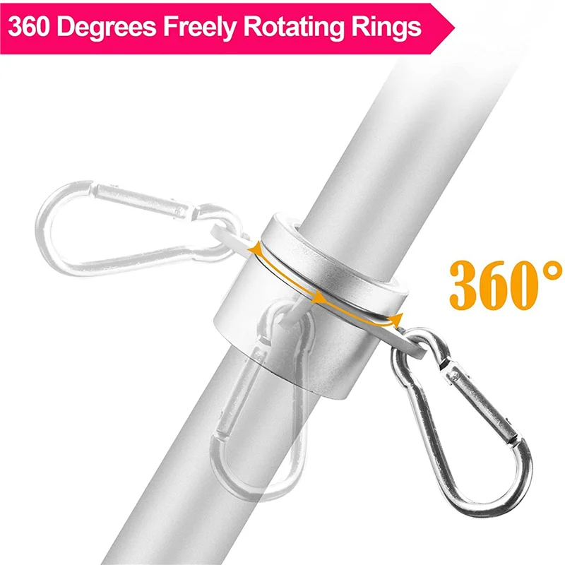 

【Новая распродажа】 4 шт. Кольца для флагштока с защитой от обертывания Зажимы для флагштока Поворотные 360° ° Вращающиеся монтажные кольца для флагштока 1,25 дюйма