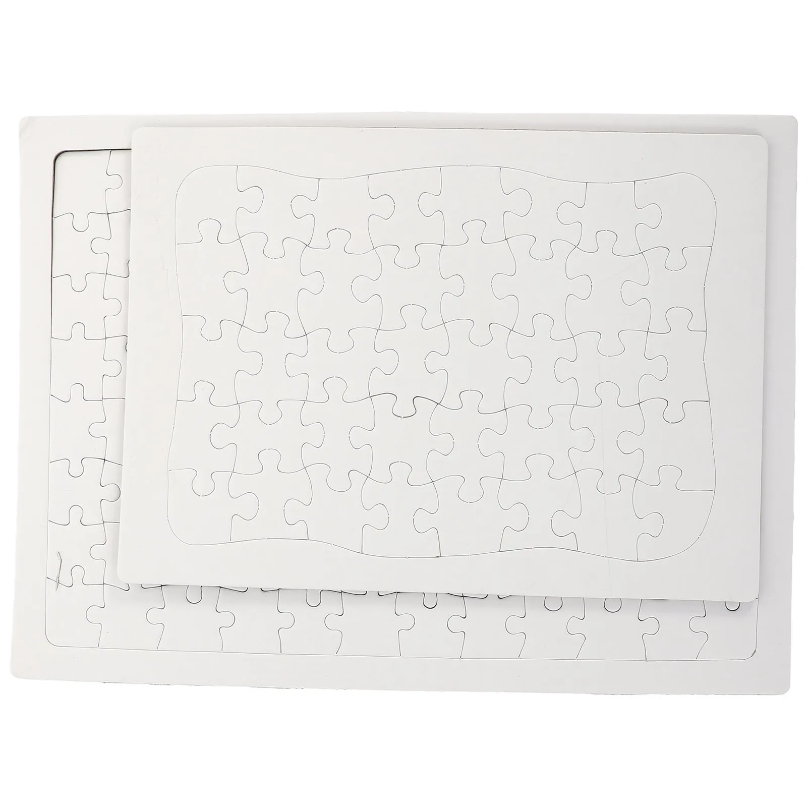 2Sets Graffiti Kids Blank Puzzle DIY Household Sublimation Painting Jigsaw Creative Cognitive Development Game Accessory
