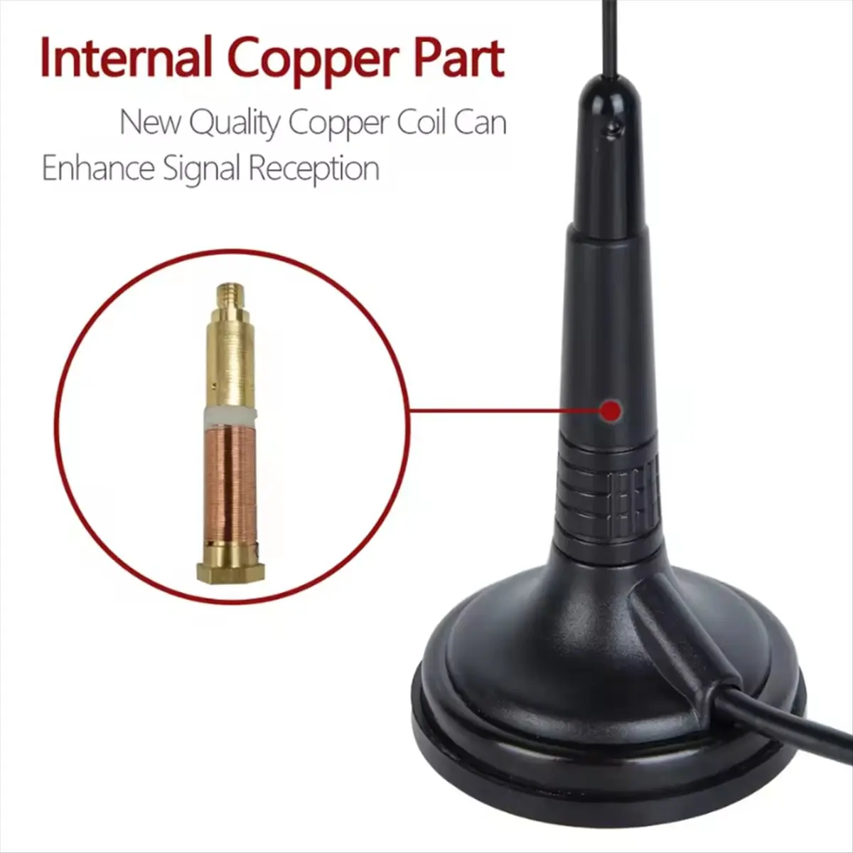 ABJS 27MHz CB Radio Antenna Mag1345 PL259 Connector with Magnet Base and 4 Meters Feeder Cable Center for Band Radio