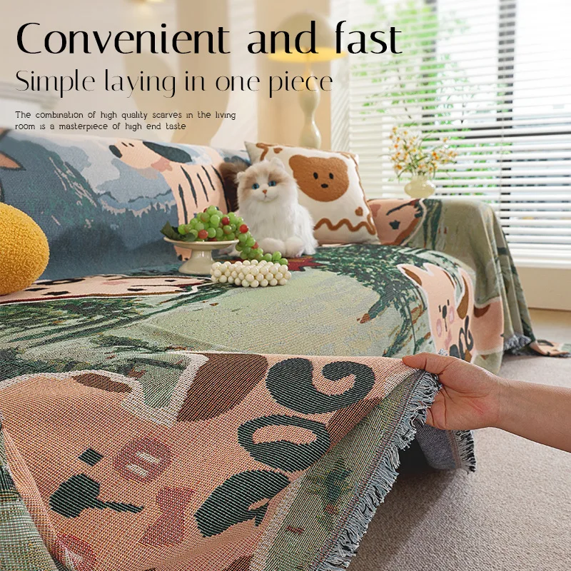 Anti slip sofa cushion, simple sofa cover cloth, all season universal one-piece sofa towel cover, full cover