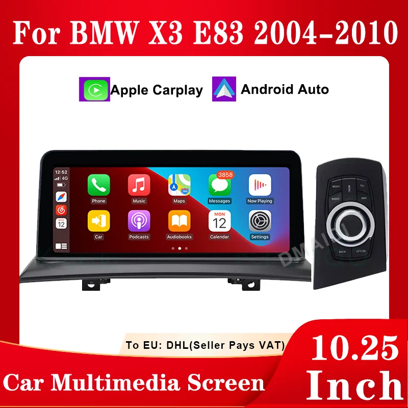 For BMW X3 E83 2004-2010 Apple CarPlay Car Multimedia 10.25