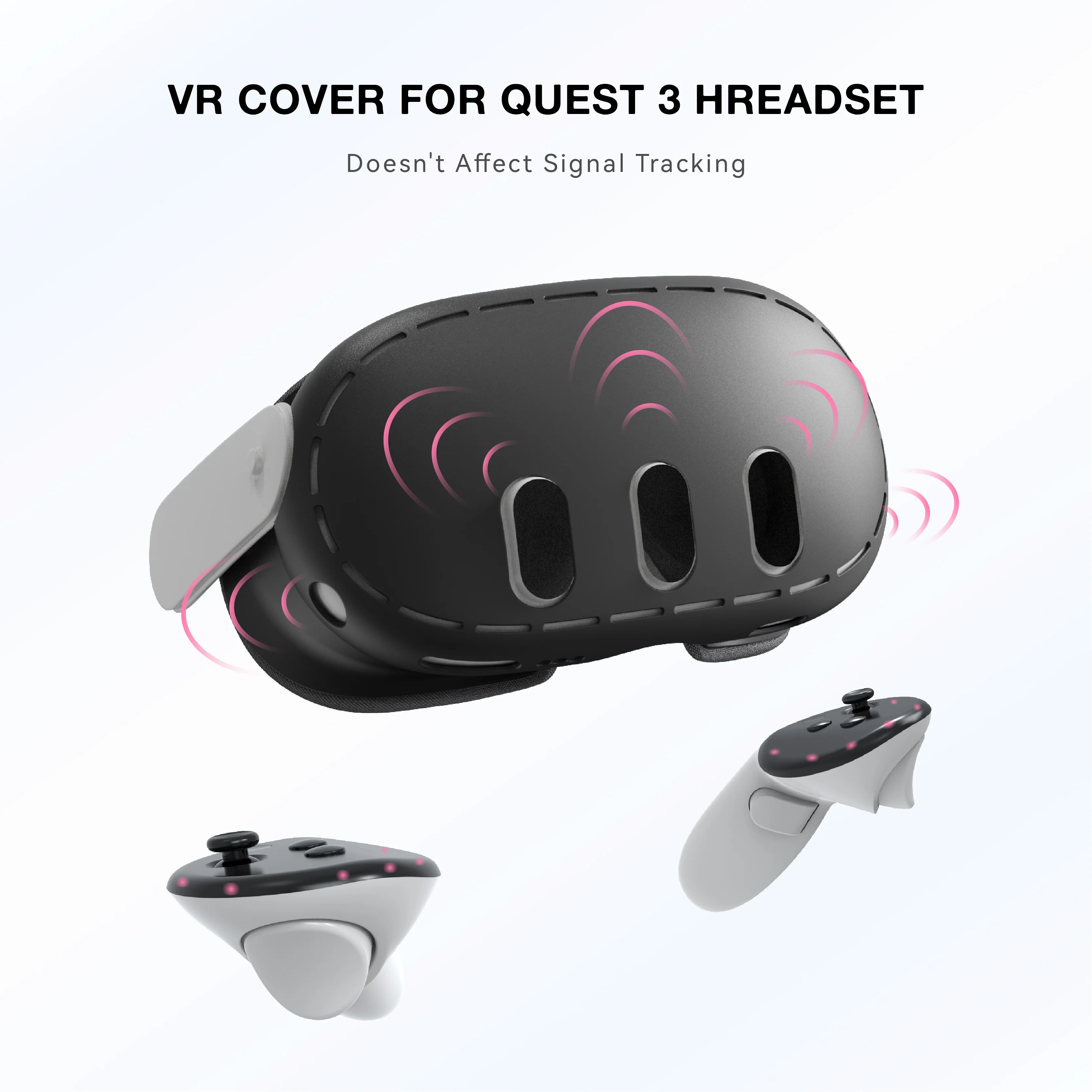 APEXINNO VR Shell Cover Skin for Meta Quest 3 Headset Accessories Silicone Headset Protector for Oculus Quest 3 vr Headsets