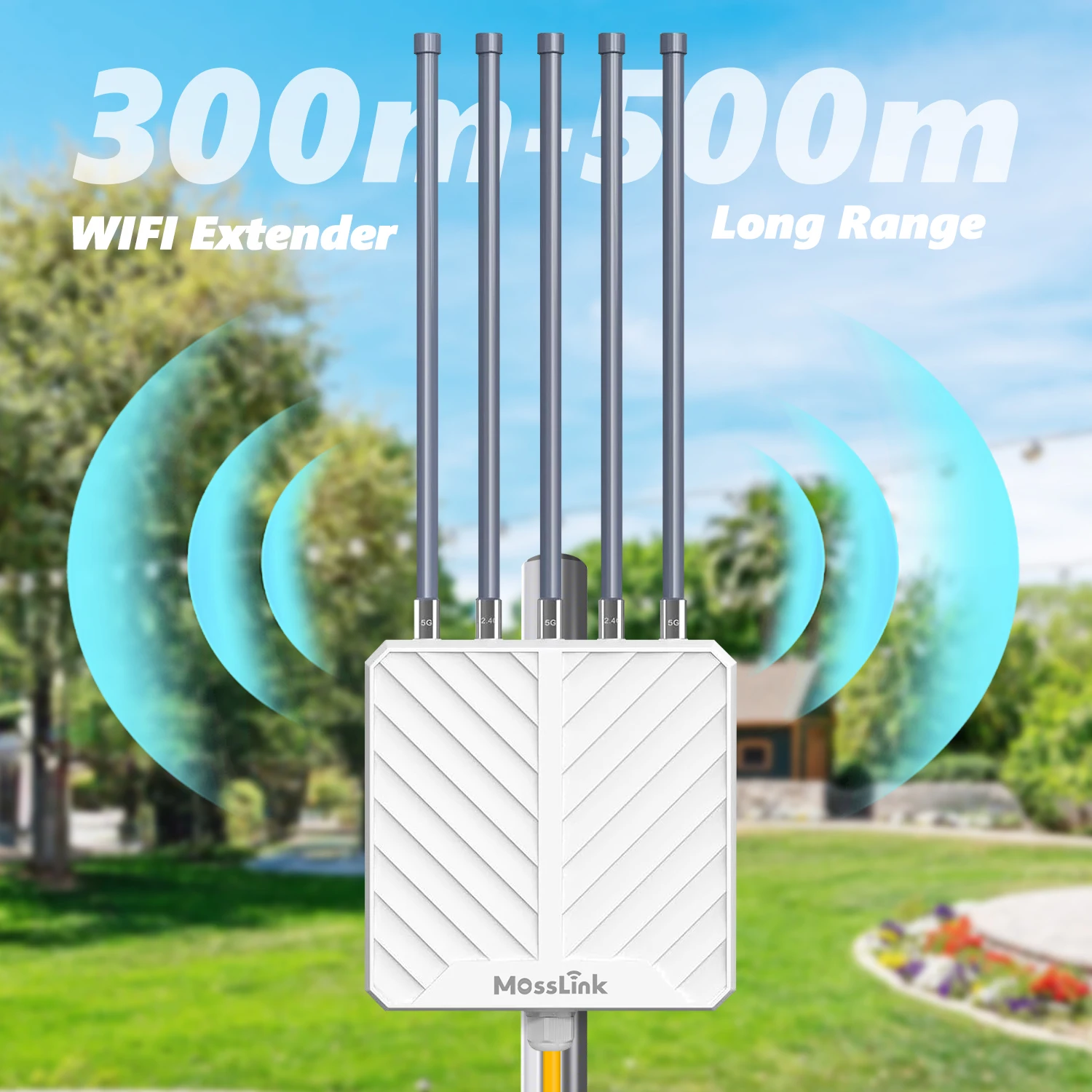 

Mosslink Newest APM6-AX3000 WiFi6 Outdoor Router/Repeater/AP 5G Long Range Outdoor WiFi Mesh Extender With PoE IP67 Weatherproof
