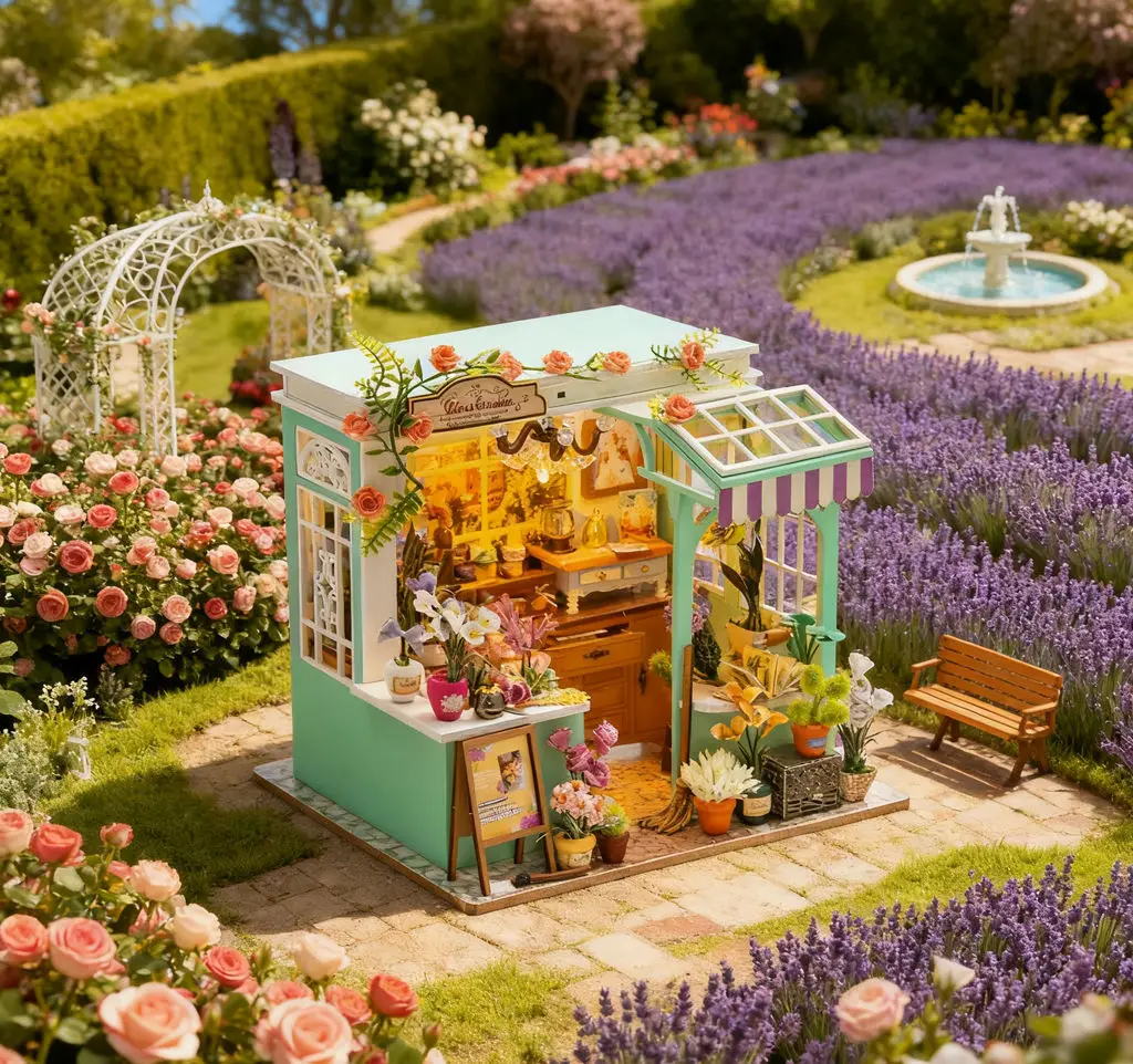 طقم بيت الدمى الأصلي الجديد لحديقة أليس - منزل نموذج إبداعي مصنوع يدويًا، ديكور سطح المكتب وهدية مثالية للهواة #2