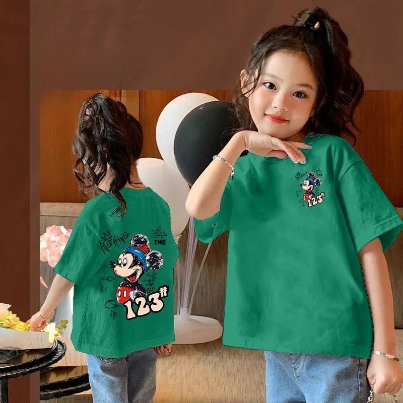 Cartoon Disney Mickey New Summer Soft, Comfortable and Fashionable Summer Cute and Versatile Cotton Quick-drying Casual T-Shirt