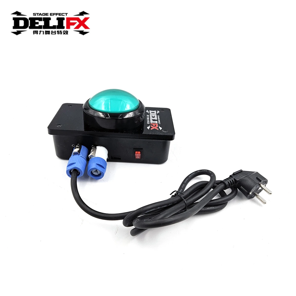 2026new DELIFX Power ON/OFF Switch Push Button Illuminated GREEN LED Light Gender Reveal Self-rest Trigger Box for Stage Effect