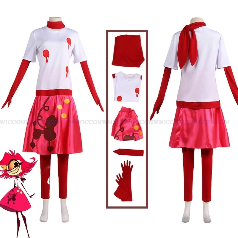 

Hazbin Cosplay Hotel Niffity Cosplay Costume Uniform Red White Suit Men Women Girls Party Dress Carnival Halloween Costume