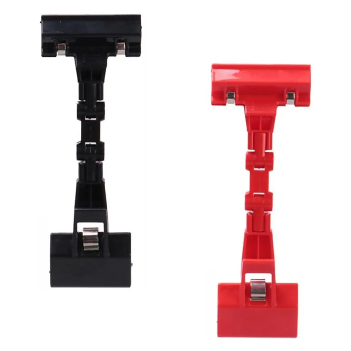 A95G 2 Pack Adjustable Document Holder, Rotatable Paper Copy Holder Clip Flexible Drawing Board Clamps - Black & Red