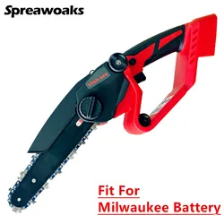 Fit For Milwaukee 18V Battery Electric Chainsaw Cordless Chain Saw 6 Inch WoodworKing Pruning Garden Power Tools