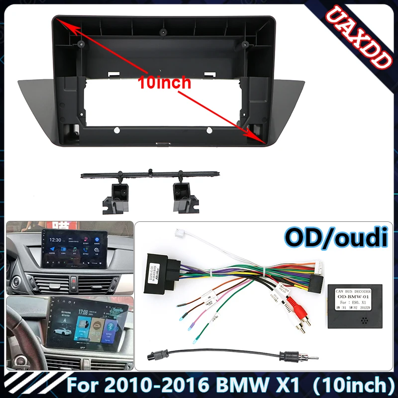 

Car Radio Fascias Frame For BMW X1 E84 2010-2015 10.1 inch Stereo Panel Wiring Harness Power Cable Canbus Decoder Mount KIt