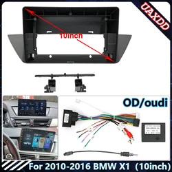 Car Radio Fascias Frame For BMW X1 E84 2010-2015 10.1 inch Stereo Panel Wiring Harness Power Cable Canbus Decoder Mount KIt