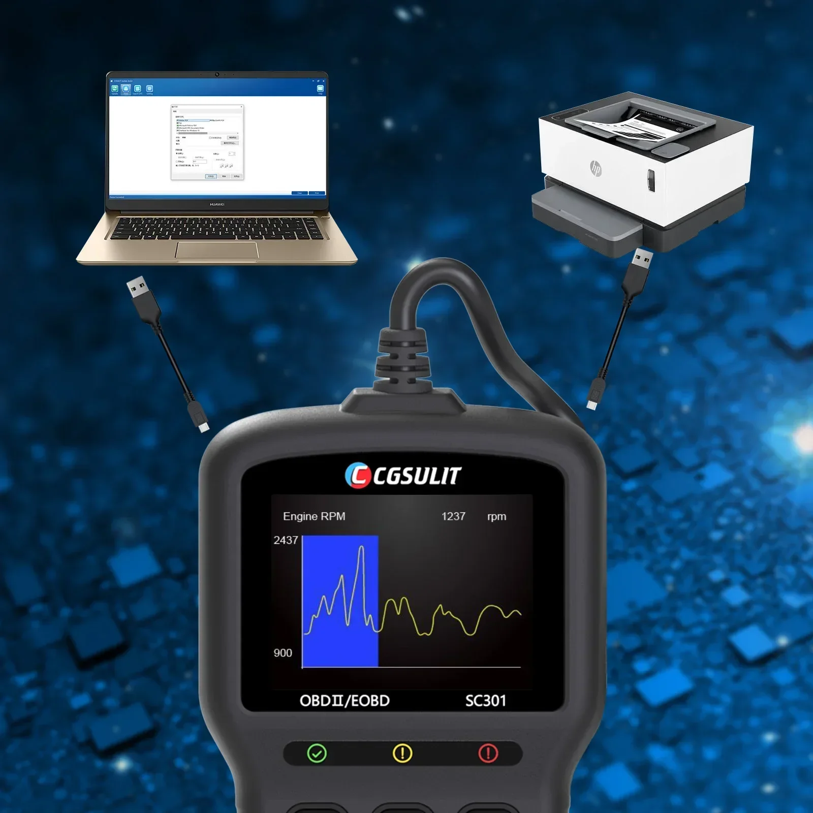 2025car code reader CGSULIT SC301 Car Code Reader Smog Check&Car Health and Repair Tool with stable quality