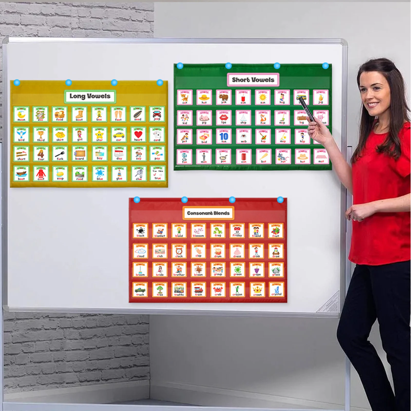 Tableau de poche réglable pour salle d'irritation, tableau de poche réglable pour l'enseignant, évalue les bandes de phrase standard et les cartes de mots, ressources pour la rentrée scolaire