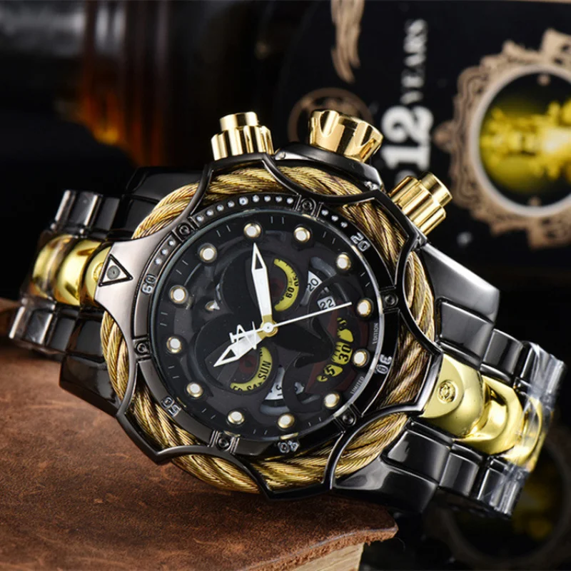 2025 Wire Rope Joker waUndefeated Watches Quartz Bolt Zeus Mens Chronograph INVICTO Luxury Watch Invincible Relógio Masculino