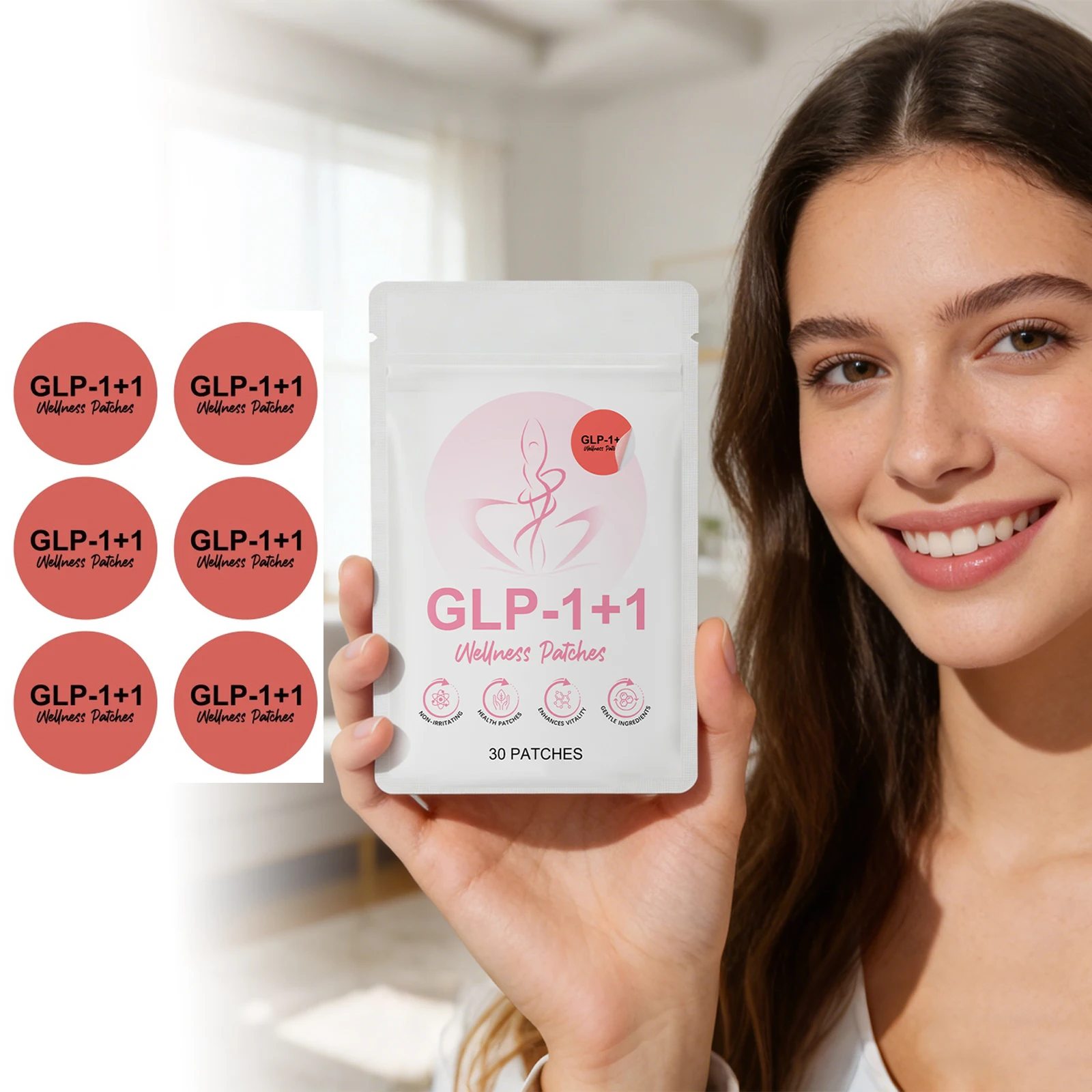 GLP-1 Body Patch Shape Body Contour Regulate Bodily Metabolism Boost Energy Circulation Nourish Tissue Mild Body Wellness Patch
