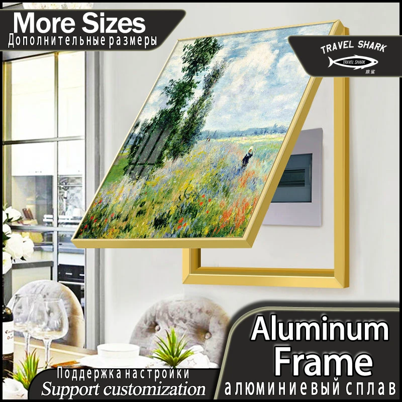 الشمال مجردة النفط اللوحة الزخرفية معلقة اللوحة من صندوق عداد كهربائي غطاء المنزل غرفة جدار الفن جدارية ملصق مع الإطار #1