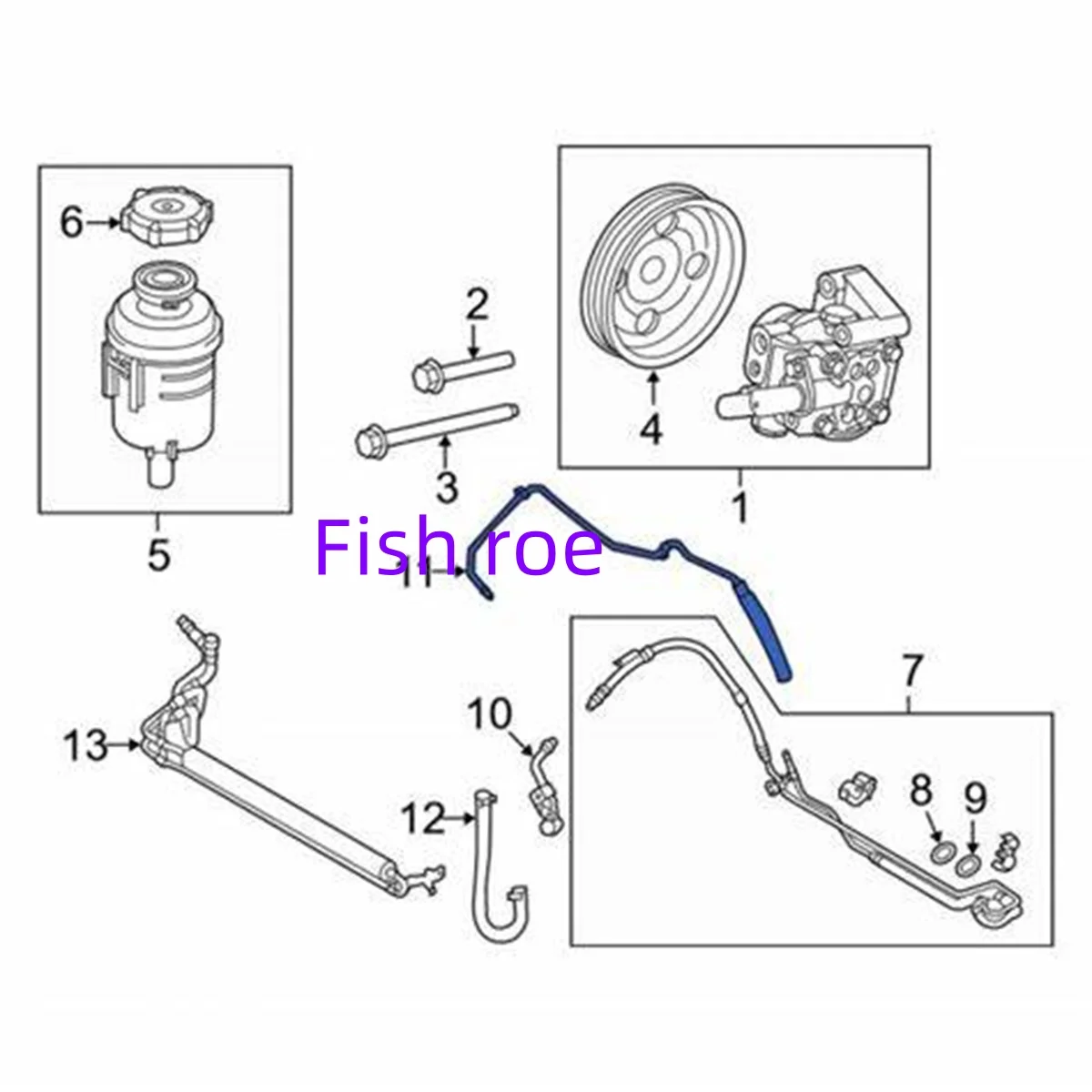 

Land Ro-ver LR2 2.0L or 3.2L LR008759 - Power Steering Return hose (upper)