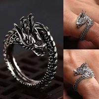 Trend Charm Retro Dragon Ring Domineering Personality Fashion Exaggerated Open Ring Fashion Male Accessory