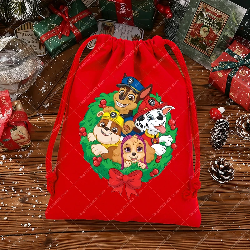 

PAW Patrols Kids Cute Christmas Gift Bag Skye Chase Cartoon Storage Pouch for Children Anime Drawstring Bags Accessories Handbag