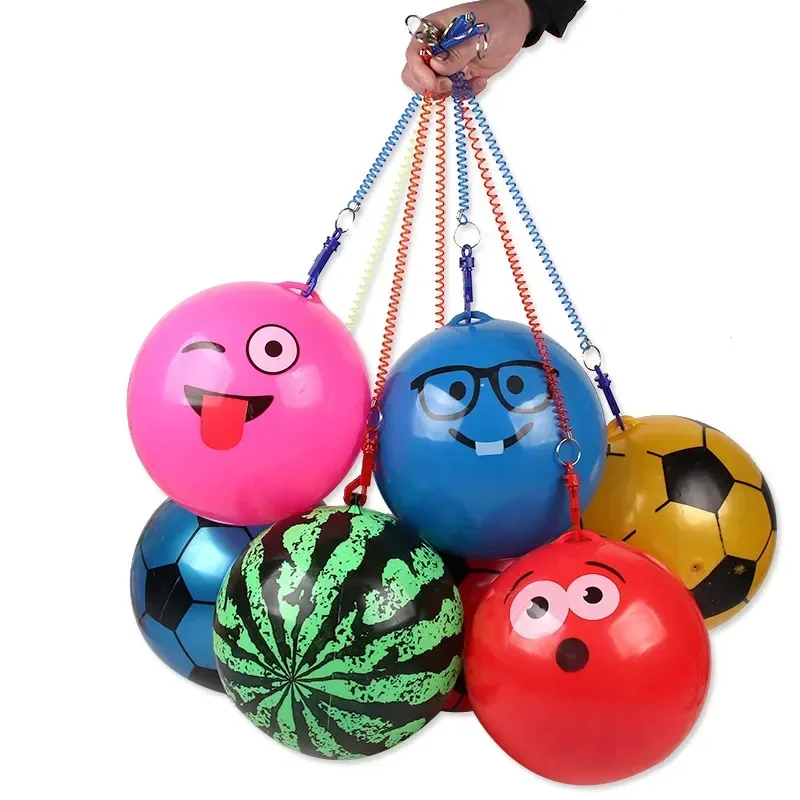 New Children's Inflatable Toy With Chain Soccer Ball Watermelon Balls Outdoor Indoor Parent-child Interaction Bouncy Ball