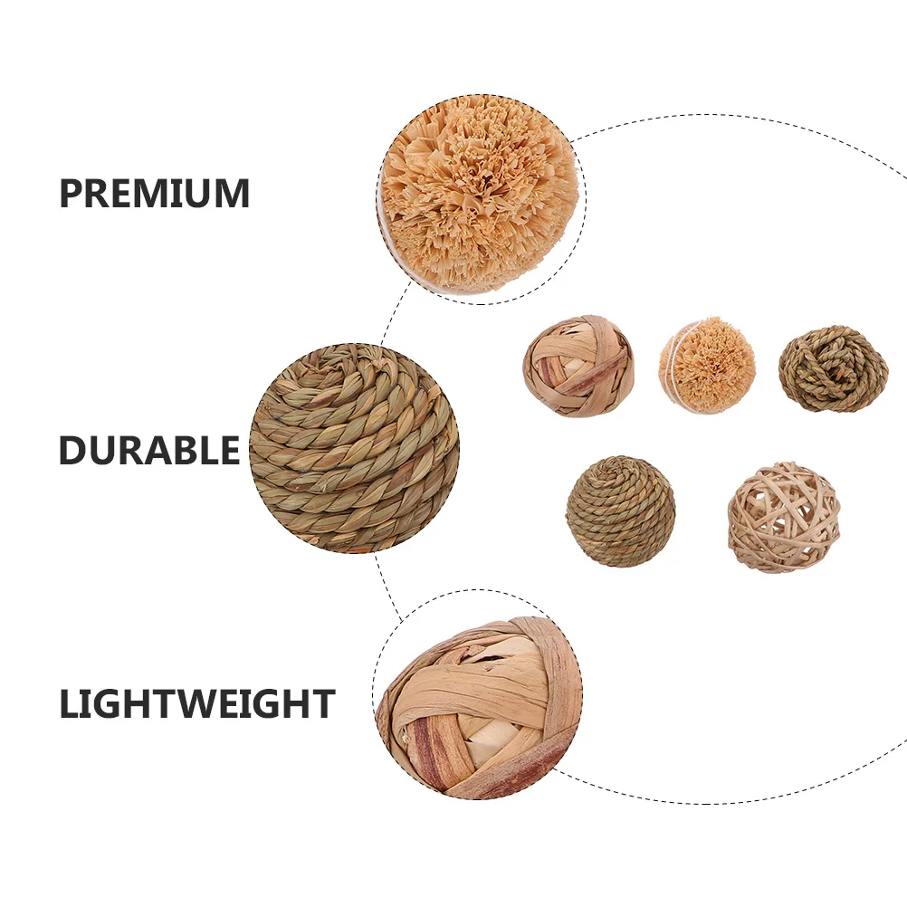 

10Pcs Water Grass Ball Ornament Handmade Natural Straw Woven Balls Lightweight Vase Filler Home Decoration