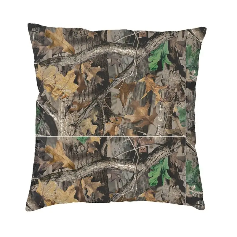 Real Tree Hunting Camo Camouflage Military Cushion Cover 45x45cm Velvet Throw Pillow Case for Car Square Pillowcase Home Decor