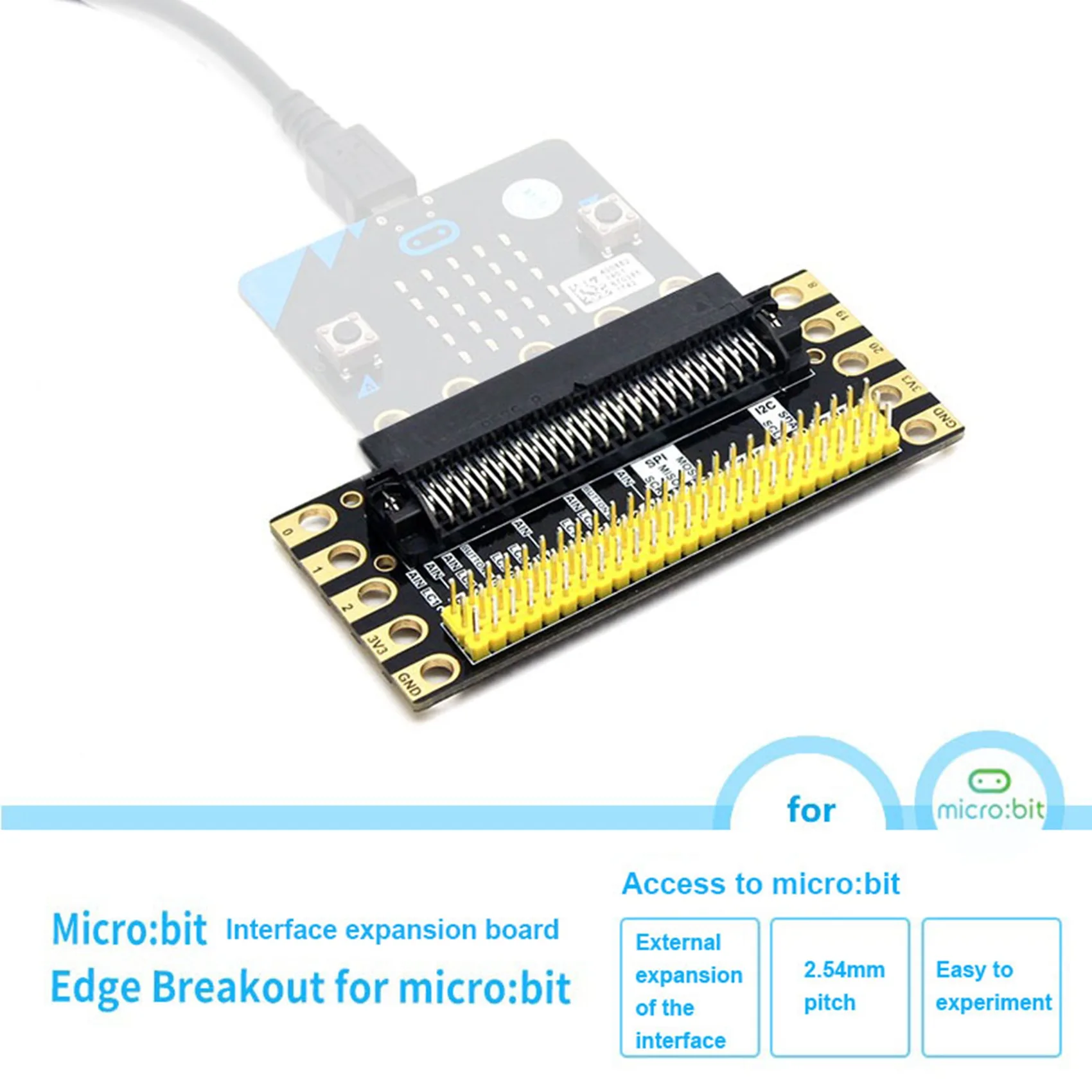 NNR- IO Expansion Board Edge Breakout for BBC MicroBit V1.5 V2 Adapter Board I/O Expansion Breakout Module